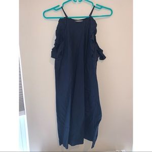 Mango Size small navy linen dress